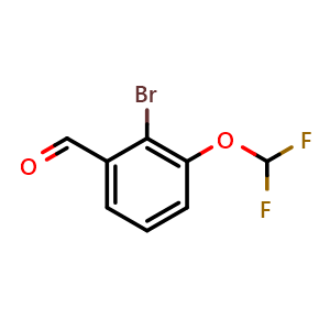 Chemical structure of 2-Bromo-3-(difluoromethoxy)benzaldehyde , CAS 1936671-21-4, AChemBlock AD277740