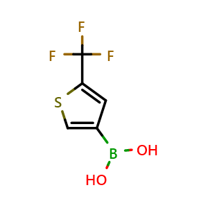 Chemical structure of (5-(Trifluoromethyl)thiophen-3-yl)boronic acid , CAS 2242644-66-0, AChemBlock AD277741
