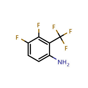 Chemical structure of 3,4-Difluoro-2-(trifluoromethyl)aniline , CAS 123973-23-9, AChemBlock AD277748