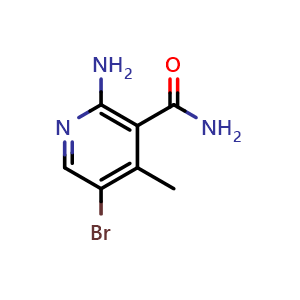 Chemical structure of 2-Aamino-5-bromo-4-methylnicotinamide , CAS 1003711-21-4, AChemBlock AD277750