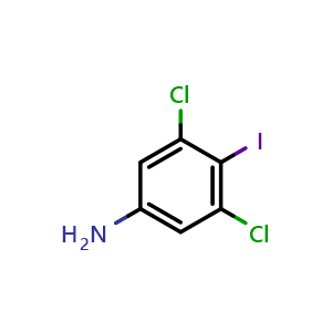 Chemical structure of 3,5-Dichloro-4-iodoaniline , CAS 155403-05-7, AChemBlock AD277757