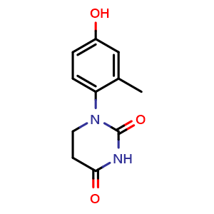 Chemical structure of 1-(4-Hydroxy-2-methylphenyl)dihydropyrimidine-2,4(1H,3H)-dione , CAS 2633725-27-4, AChemBlock AD277768