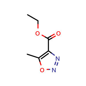 Chemical structure of Ethyl 5-methyl-1,2,3-oxadiazole-4-carboxylate , CAS 799257-45-7, AChemBlock AD277774