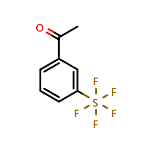 Chemical structure of 3'-(Pentafluorosulfur)acetophenone , CAS 159896-31-8, AChemBlock AD277775