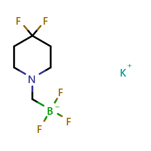 Chemical structure of Potassium ((4,4-difluoropiperidin-1-yl)methyl)trifluoroborate , CAS 1708960-44-4, AChemBlock AD277778