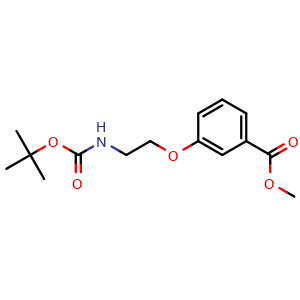Chemical structure of Methyl 3-[(2,2-dimethyl-4-oxo-5-aza-3-oxahept-7-yl)oxy]benzoate , CAS 179002-82-5, AChemBlock AD277780