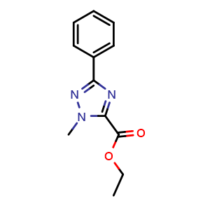 Chemical structure of Ethyl 2-methyl-5-phenyl-1,2,4-triazole-3-carboxylate , CAS 1285453-77-1, AChemBlock AD277783