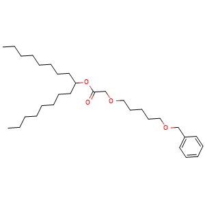Chemical structure of Heptadecan-9-yl {[5-(benzyloxy)pentyl]oxy}acetate , CAS 2945844-25-5, AChemBlock AD277786