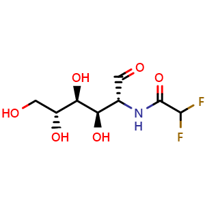 Chemical structure of N-Difluoroacetyl-D-glucosamine , CAS 1097632-14-8, AChemBlock AD277810