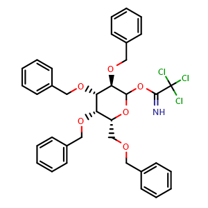 Chemical structure of 2,3,4,6-Tetra-O-benzyl-D-galactopyranosyl trichloroacetimidate , CAS 132748-02-8, AChemBlock AD277815