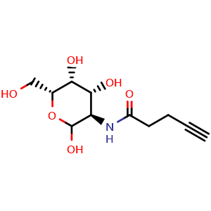 Chemical structure of 2-(4-Pentynoylamino)-2-deoxy-D-galactopyranose , CAS 2244888-87-5, AChemBlock AD277817