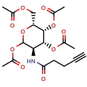Chemical structure of 1,3,4,6-Tetra-O-acetyl-2-(4-pentynoylamino)-2-deoxy-D-galactopyranose , CAS 1810852-60-8, AChemBlock AD277818