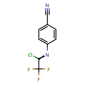 Chemical structure of N-(4-Cyanophenyl)-2,2,2-trifluoroacetimidoyl chloride , CAS 877377-19-0, AChemBlock AD277819
