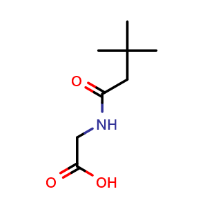 Chemical structure of 2-(3,3-Dimethylbutanamido)acetic acid , CAS 883802-93-5, AChemBlock AD277821