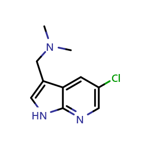 Chemical structure of(5-Chloro-1H-pyrrolo[2,3-b]pyridin-3-ylmethyl)-dimethyl-amine, CAS 1029052-34-3, AChemBlock AD277825
