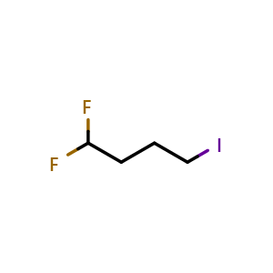 Chemical structure of 1,1-Difluoro-4-iodo-butane , CAS 1342883-59-3, AChemBlock AD277829