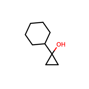 Chemical structure of 1-cyclohexylcyclopropan-1-ol , CAS 112650-62-1, AChemBlock AD277846