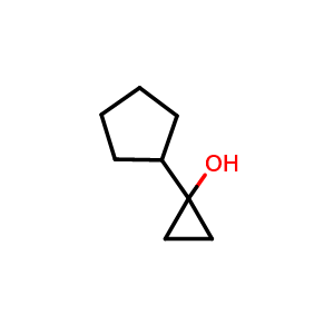 Chemical structure of 1-cyclopentylcyclopropan-1-ol , CAS 1248312-70-0, AChemBlock AD277847