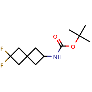 Chemical structure of tert-Butyl (6,6-difluorospiro[3.3]heptan-2-yl)carbamate , CAS 1865764-62-0, AChemBlock AD277848