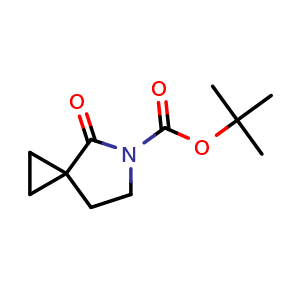 Chemical structure of tert-Butyl 4-oxo-5-azaspiro[2.4]heptane-5-carboxylate , CAS 2241577-60-4, AChemBlock AD277854