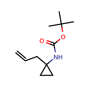 Chemical structure of tert-butyl (1-allylcyclopropyl)carbamate , CAS 1391738-63-8, AChemBlock AD277858