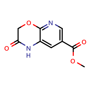 Chemical structure of Methyl 2-oxo-2,3-dihydro-1H-pyrido[2,3-b][1,4]oxazine-7-carboxylate , CAS 615568-47-3, AChemBlock AD277863
