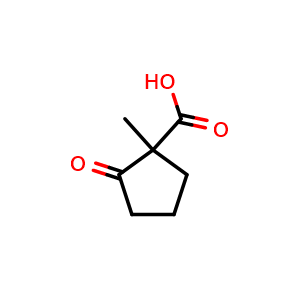 Chemical structure of 1-Methyl-2-oxocyclopentane-1-carboxylic acid , CAS 50882-18-3, AChemBlock AD277867