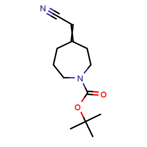 Chemical structure of tert-Butyl 4-(cyanomethylene)azepane-1-carboxylate , CAS 2268859-44-3, AChemBlock AD277878