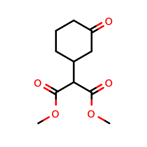 Chemical structure of Dimethyl 2-(3-oxocyclohexyl)malonate , CAS 33646-18-3, AChemBlock AD277880
