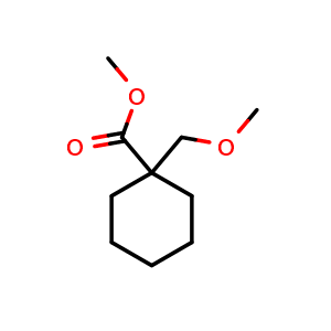 Chemical structure of Methyl 1-(methoxymethyl)cyclohexane-1-carboxylate , CAS 1430753-08-4, AChemBlock AD277881