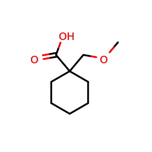 Chemical structure of 1-(methoxymethyl)cyclohexane-1-carboxylic acid , CAS 72335-53-6, AChemBlock AD277882