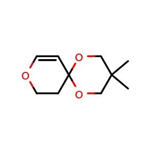 Chemical structure of 3,3-dimethyl-1,5,9-trioxaspiro[5.5]undec-7-ene , CAS 106569-79-3, AChemBlock AD277885
