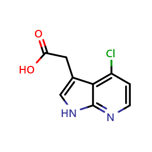 Chemical structure of 2-(4-chloro-1H-pyrrolo[2,3-b]pyridin-3-yl)acetic acid , CAS 1060794-98-0, AChemBlock AD277896