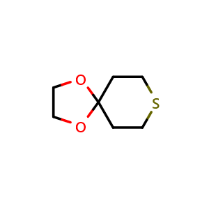 Chemical structure of 1,4-dioxa-8-thiaspiro[4.5]decane , CAS 42850-68-0, AChemBlock AD277900