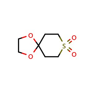 Chemical structure of 1,4-dioxa-8-thiaspiro[4.5]decane 8,8-dioxide , CAS 53032-00-1, AChemBlock AD277901