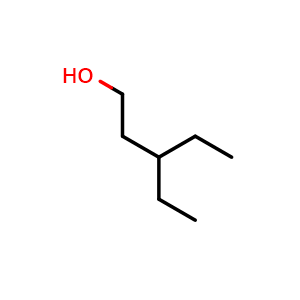 Chemical structure of 3-ethylpentan-1-ol , CAS 66225-51-2, AChemBlock AD277902