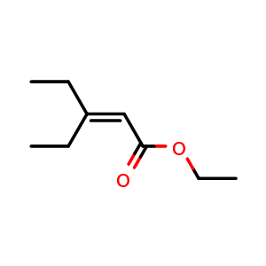 Chemical structure of ethyl 3-ethylpent-2-enoate , CAS 15249-93-1, AChemBlock AD277903