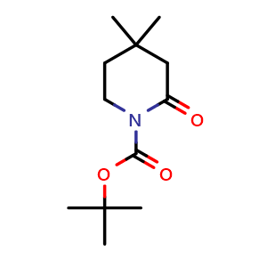 Chemical structure of tert-butyl 4,4-dimethyl-2-oxopiperidine-1-carboxylate , CAS 1644668-12-1, AChemBlock AD277914