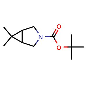 Chemical structure of tert-butyl 6,6-dimethyl-3-azabicyclo[3.1.0]hexane-3-carboxylate , CAS 1352491-73-6, AChemBlock AD277917