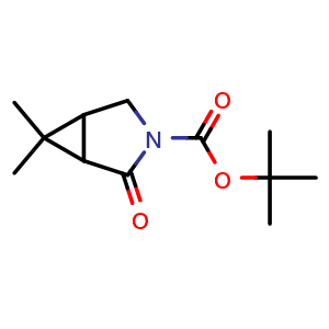 Chemical structure of tert-butyl 6,6-dimethyl-2-oxo-3-azabicyclo[3.1.0]hexane-3-carboxylate , CAS 955389-13-6, AChemBlock AD277918