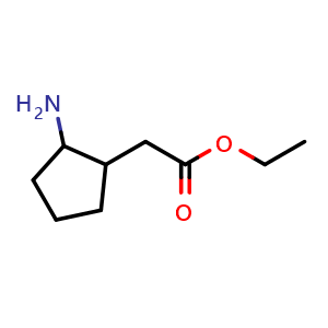 Chemical structure of ethyl 2-(2-aminocyclopentyl)acetate , CAS 90950-17-7, AChemBlock AD277919
