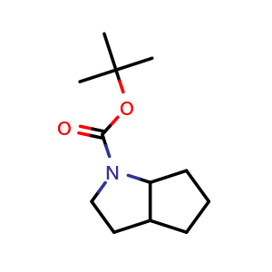Chemical structure of tert-butyl hexahydrocyclopenta[b]pyrrole-1(2H)-carboxylate , CAS 1869688-03-8, AChemBlock AD277921