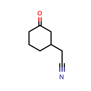 Chemical structure of 2-(3-oxocyclohexyl)acetonitrile , CAS 86560-40-9, AChemBlock AD277926
