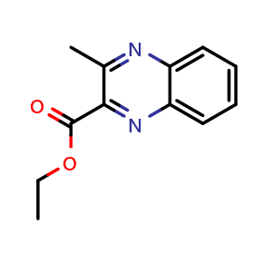 Chemical structure of Ethyl 3-methylquinoxaline-2-carboxylate , CAS 3885-38-9, AChemBlock AD277935