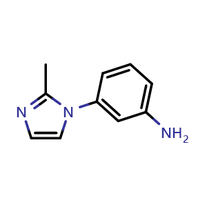 Chemical structure of 3-(2-Methyl-1H-imidazol-1-yl)aniline , CAS 184098-19-9, AChemBlock AD277943
