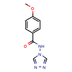 Chemical structure of 4-Methoxy-N-(4H-1,2,4-triazol-4-yl)benzamide , CAS 90916-77-1, AChemBlock AD277949