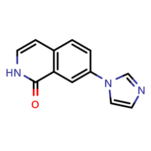 Chemical structure of 7-(1H-Imidazol-1-yl)isoquinolin-1(2H)-one , CAS 1269258-08-3, AChemBlock AD277960