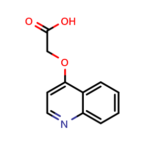 Chemical structure of 2-(Quinolin-4-yloxy)acetic acid , CAS 146363-08-8, AChemBlock AD277968