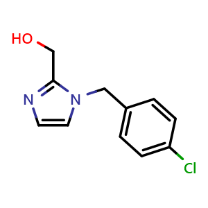 Chemical structure of (1-(4-Chlorobenzyl)-1H-imidazol-2-yl)methanol , CAS 175203-53-9, AChemBlock AD277976