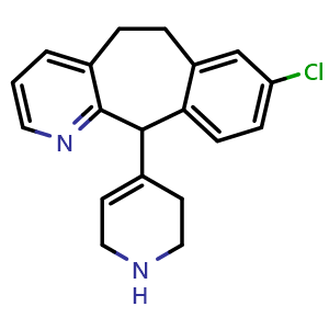 Chemical structure of 8-chloro-11-(1,2,3,6-tetrahydropyridin-4-yl)-6,11-dihydro-5H-benzo[5,6]cyclohepta[1,2-b]pyridine dihydrochloride , CAS 183198-49-4, AChemBlock AD277980